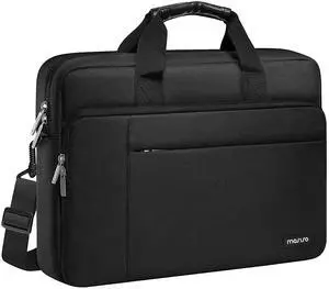 MOSISO Laptop Bag Compatible with MacBook Air 15 M2 A2941 2023/Pro 16 2023-2019 A2780 A2485 A2141,15-15.6 inch Notebook, Polyester Work Business Thicken Multifunctional Briefcase with Belt, Black