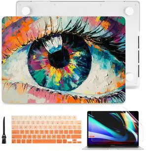 Batianda Design Case for New MacBook Pro 16 Inch M4 2024 2023 Release with M3 M2 M1 Pro/Max Chip,3D Painted Hard Shell with Keyboard Cover & Screen Protector,Eye