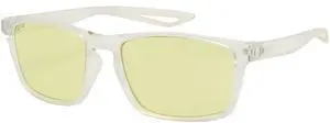 LEVEL UP Strike Blue Light Blocking Glasses - Computer Reading & Gaming Eyewear for Gamers to Filter UV Glare & Anti Eyestrain - Men, Women & Kids Clear Frame Yellow Lenses Reader Spectacles