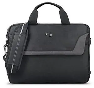 Solo Flatiron 14.1-Inch Laptop Slim Brief, Black/Grey