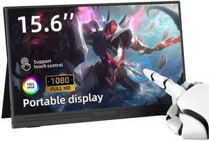 JOHNKANG Portable Touchscreen,Touch Screen,HDMI USB-C IPS External Monitor,Ultra Slim Portable Monitor for Laptop Mac Switch Xbox Tablet PC