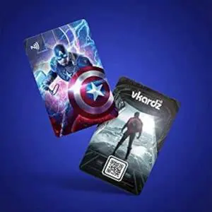 Vkardz - Superhero's PVC Digital nfc Business card || Easy Contact sharing Scratch less Matte Print Pocket Friendly NFC Card || Superhero cards (Captain America)