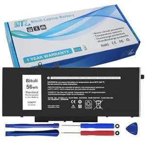 Bituli 3HWPP Replacement Battery for Dell Latitude 5410 5510 5501 5401 5411 5511 Precision 3541 3551 7706 2-in-1 17 7500 7506 2-in-1 Black 03HWPP 10X1J N2NLL 1VY7F 451-BCMN 68Wh