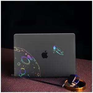 BYCeKe Compatible with MacBook Pro 14 inch Case 2024-2021 M4 M3 M2 M1 A3112 A3185 A3401 A2918 A2992 A2779 A2442, Clear Glitter Case for Mac Pro 14 inch Hard Shell with Keyboard Cover, Astronaut Black