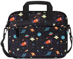 Choco Mocha Kids Tablet Sleeve Bag for Boys, 12.5 Inch Tablet Carrying Case for Fire 7 8 HD 8 10, Chromebook, Kindle Kids Edition, iPad Bag for Kid, Black