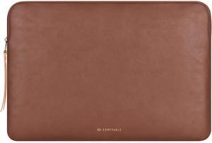 Comfyable Slim Protective Laptop Sleeve Compatible with 13/13.3/14 Inch MacBook Air & MacBook Pro, Mac Travel Case, Laptop Pouch, Slim PU Leather Cover M4/M3/M2/M1 2025-2021, Brown