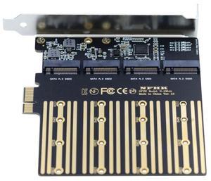 chenyang M.2 SSD to PCI-E X1 Adapter 4 SATA SSD to PCIe 3.0/4.0 Expansion Card Adapter ASM1064 Chipset with 12cm PCI-E Bracket