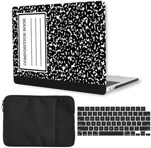 Laptop Case Compatible with MacBook Pro 15 Inch Cover Model A1398 2015 2014 2013 2012 Version with Retina Display, Plastic Hard Case Shell & Sleeve Bag & Keyboard Cover, Composition Book