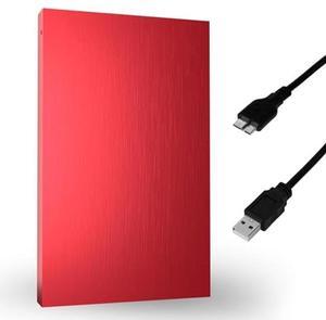 External Hard Drive 500GB HDD 2.5 Inch External Data Storage Pocket Size Backup Hard Disk USB 3.0 Hardrive Compatible for Gaming PC, Mac, Laptop, PS3, PS4 - Red