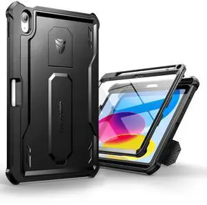Dexnor Case for iPad 11th Generation 11 Inch (A16) 2025, iPad 10th Generation 10.9 Inch(2022) with Pen Holder [Built-in Screen Protector & Kickstand] Heavy Duty Rugged Full Body Protective Cover,Black