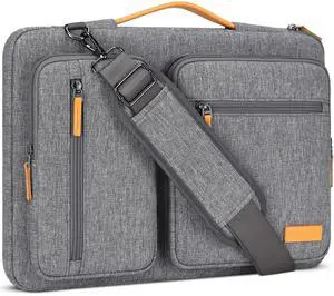 DOMISO 17 inch Laptop Sleeve Protective Case Cover Compatible with 17-17.3 inch HP Dell ASUS Lenovo Chromebook,Waterproof Computer Cases Bag with Shoulder Strap,Grey