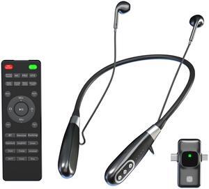 Doslnlya E8 Wireless Neckband Headset, Built-in Sound Card Noise Cancelling Microphone, Remote Control, Great for Gaming, Live, TikTokk Video, PC/Phone/Tablet Compatible