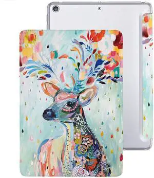 DuraSafe Cases for iPad Air 3 2019 PRO 10.5 Inch 2017 Air 3rd Gen A1701 A2152 A2123 MQF12LL/A MQEY2LL/A MQF22LL/A MQF02LL/A Trifold Printed PC Lightweight Protective Clear Back Cover - Deer Print