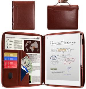 E NET-CASE Case for Remarkable Paper Pro Tablet 11.8 inch (2024 Released) - Business Handheld Design Upgraded PU Leather Cover for Remarkable Paper Pro Digital Paper with Zipper & Pen Holder (Brown)
