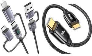 Multi Charger Cord 6 in 1 USB Cable Fast Charging Cable and 240W USB C to USB C Cable are Bundle Together