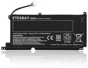 ETESBAY PG03XL HSTNN-DB9G Laptop Battery Compatible with HP Pavilion Gaming 15-DK 15-dk0000 15-DK0125TX OMEN 5X FPC52 Series HSTNN-OB1I L48430-AC1 L48495-005 L48430-2C1 11.55V