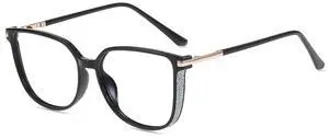 Firmoo Blue Light Glasses for Women/Men, Computer Blue Light Blocking - Lightweight TR90 Square Frames Black