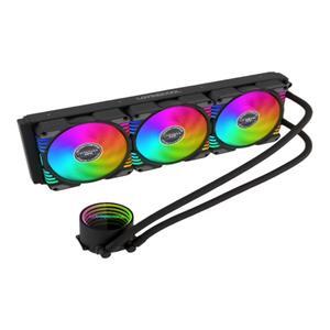 Liquid Cooled Water Cooled ARGB LC-360 Black-360mm Radiator, RGB & PWM Addressable Fans & Pump AIO Intel AMD CPU Gaming Fan (360mm)
