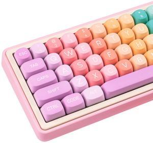GEKUCAP Cute PBT Keycaps 126 Keys MOA Profile Custom Keycaps Dye Sublimation Rainbow Candy Keycap Colorful Key caps Set for Cherry Gateron MX Swithes Mechanical Keyboards