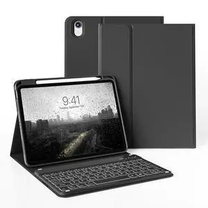 GKABXY Keyboard Case for iPad (A16) 11th Gen 11 inch 2025 & iPad 10th Gen 10.9 inch 2022,7-Color Backlit Wireless Bluetooth Keyboard,Soft TPU Back Shell with Pencil Holder, Auto Sleep/Wake (Black)