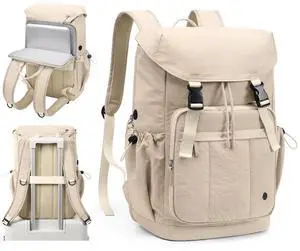 GOLF QUALITY Laptop Backpack for Women Vintage Travel Backpack Purse Casual Daypacks for Men Fashion Teacher Nurse Bag for Work Business College, Fits up to 15.6Inch Notebook,Apricot