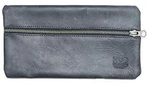 Hide & Drink, Rustic Leather All Purpose Utility & Charger Case for MacBook & iPad, Handmade - Charcoal Black