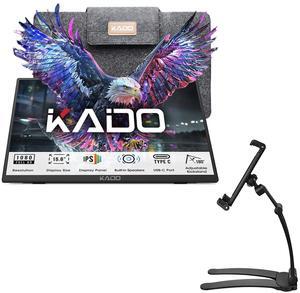 Kado Portable Monitor 15.6'' FHD 1080p Aluminum Alloy Stand Set, Ultra-Slim Laptop Monitor 1920x1080 with Built-in Speakers, IPS Display for PC, Mac, Phone, Xbox, PS5, USB-C & HDMI Connectivity
