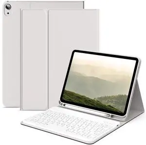 kenke Keyboard Case for iPad 10th Generation (10.9 Inch 2022) / iPad (A16) 11th (11 inch 2025) with Left Pencil Holder, Thin & Light, Stand Folio Detachable Wireless Bluetooth Keyboard Case, Gray