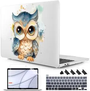 Lepeoac for MacBook Pro 16 inch Case 2019 2020 Release Model A2141, Plastic Hard Shell Cover with Keyboard Cover for MacBook Pro 16 inch with Touch Bar & Touch ID - Cute owl