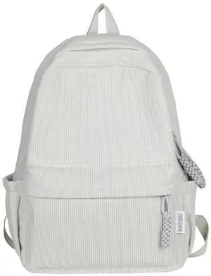 LEMONEYE Cute Corduroy Double - Shoulder Backpack for Women, Lightweight Laptop Bag, Great for Daily & Travel (Beige)
