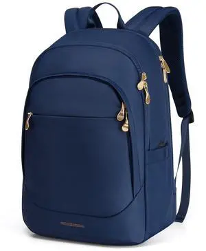 LIGHT FLIGHT Travel Laptop Backpack Women, 15.6 Inch Laptop Backpack with USB Charging Hole, Water Resistant College Bookbag, Large Capacity Black Computer Backpacks for Work, Blue