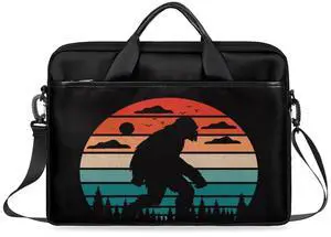 Sasquatch Laptop Bag for Women Men, Bigfoot Forest 15.6 inch Messenger Shoulder Bags, Water Resistant Computer Bag Sleeve Laptop Carrying Case for Work, Office, School, Casual