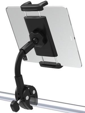 LYFICCS Handlebar Tablet Goose-Neck Mount for Bike, Tablet Bicycle Holder for Gym, Peloton Bike, Treadmill Compatible with iPad 12.9 Pro/Air/Mini Galaxy Tabs, iPhone 4-13" Cellphone or Tablets