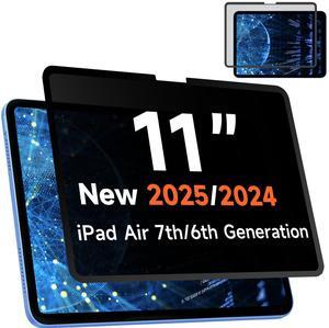Upgrade Privacy Screen Protector for iPad Air 11 inch M3 2025 & M2 2024, (iPad Air 7th/6th Generation), Fully Removable Anti Spy Glare Blue Light Filter, High Sensitive/Bubble Free/Detachable