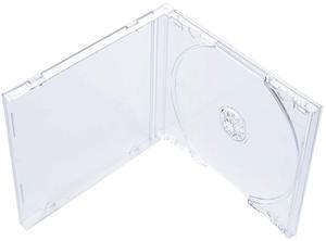 Maxtek 10.4 mm Standard Single Clear CD Jewel Case with Assembled Clear Tray, 50 Pack