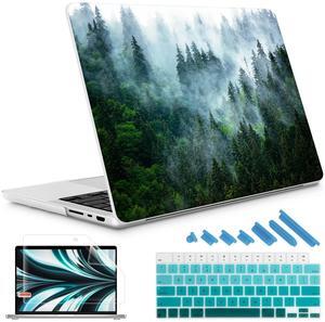 May Chen Case for M4 MacBook Pro 14 inch Case A3112 A3401 Max A3185, M3 A2918 A2992, M2 A2779 M1 A2442, 2024 2023 2022 2021 Release, Plastic Hard Shell Case with Keyboard Cover, Forest