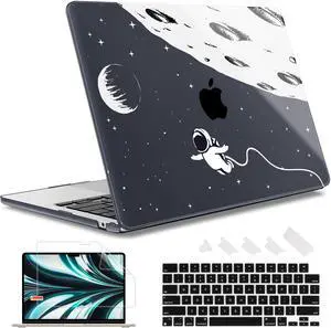 May Chen for MacBook Air 13.6 Inch Case 2025 2024 2023 2022 Release Models: A3240 M4 A3113 M3 A2681 M2, Plastic Hard Shell Case for MacBook Air 13.6" with Retina Display Fits Touch ID,Astronaut Flight