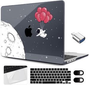 MEEgoodo for M4 MacBook Pro 14 inch Case 2024 2023 2021, Laptop Hard Shell Cases Fit Model A3112/A3401/A3185/A2918/A2992/A2779/A2442 for M3 M2 M1 Pro/Max,Spaceman Fly with Balloons