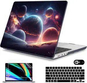 Mektron Case for MacBook Pro 16" M4 A3403 A3186 M3 A2991 M2 A2780 M1 A2485 (2021/2023/2024) Pro/Max with Touch ID, Hard Shell Plastic Laptop Cover Keyboard Cover Screen Protector, Planets