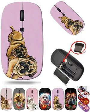 maizi Wireless Mouse for Laptop Cute Laptop Chromebook Computer, Wireless Mice for Laptop Cute MKADAU Mastiffs Lightweight 2.4G USB Receiver Made in The USA.