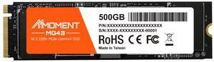 MMOMENT MG43 500GB M.2 2280 PCIe Gen4 NVMe 1.4 Internal SSD, Solid State Drive, Read Speed Up to 5000MB/s Storage for PC, Laptops, Gaming