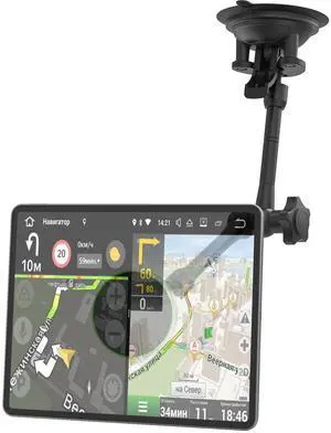 NATDETC Car Dashboard Windshield Tablet Holder with Flexible Long Metal Arm, Extra Large Suction Cup Tablet Holder, for iPad Pro Air Mini, Galaxy Tab, iPhone Devices