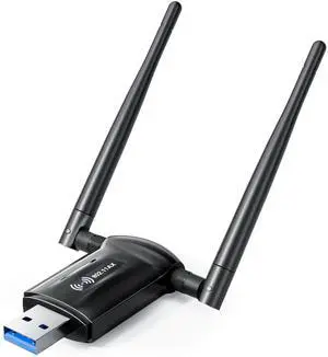 USB WiFi Adapter for Desktop PC - Nineplus 1800Mbps 5.8G/2.4G Wi-Fi 6 USB 3.0 Wireless Adapter with 2x5dBi Antenna WiFi Dongle for Desktop PC Laptop 802.11ax Internet Network Card for Win11/10