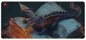 PailailaiNest Large Mouse Pad Gaming Mousepad Mystical Majestic Fantasy Dragon Medieval Book Vintage Mouse Pad Big Desk Mat Computer Mouse Mat for Keyboard Non-Slip Base 40x90cm