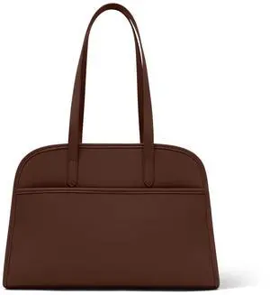 Work Tote Bags for Women 15.6 Inch - Laptop Tote Bag with Zip Compartments - Briefcase for Women Professional for Computer - Large PU Leather Office Purse - Dark Chocolate Brown