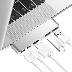 Purgo Mini USB C Hub Adapter Dongle for 2025/2024-2020 MacBook Air 13" 15" M4 M3-M1, MacBook Air USB Adapter with 4K HDMI, 100W PD, 40Gbps TB3 5K@60Hz, USB-C and 2 USB 3.0 (Silver)