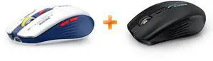 RAPIQUE Bluetooth Wireless Mouse - (BT1/BT2+USB) Tri-Mode High Performance, Rechargeable, Multi-Device Compatibility for PC/Laptop/Computer/MacBook/iPad Air Pro