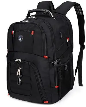 SHRRADOO Extra Large 50L Travel Laptop Backpack with USB Charging Port, College Backpack Airline Approved Business Work Bag Fits 17 Inch Computer for Men Women