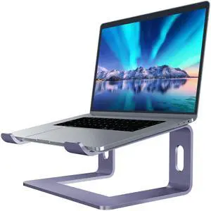 SOUNDANCE Laptop Stand, Aluminum Computer Riser, Ergonomic Laptops Elevator for Desk, Metal Holder Compatible with 10 to 15.6 Inches Notebook Computer, Purple