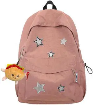 srdmuph Kawaii Backpack with Cute Accessories Pendant Travel Casual Daypack Lightweight Laptop Bags Outdoor Women (Pink)